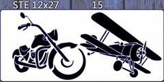 Stencil ¨ Moto - Avión ¨ 12x27 . STE15 , TITINAS