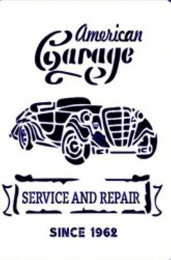 Stencil ¨ American Garage¨ 20x30, Cód: STE35 . TTS