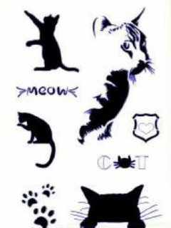 Stencil ¨Gatitos¨ 20x30 , Cód: STE49 . TITINAS