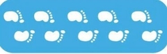 Stencil 269 ¨ Piecitos ¨4.5x17 . Eq Craft