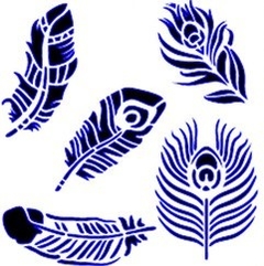 Stencil ¨ Plumas ¨ 30x30 . STE06 , TITINAS