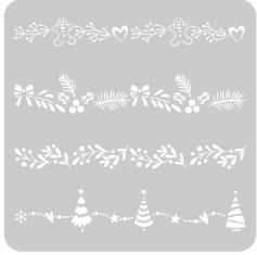 Stencil Navidad ¨Guardas¨ 30x30 cm, EQ Craft
