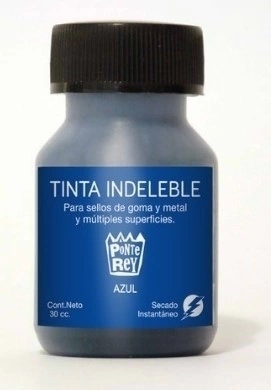 Tinta Indeleble Azul x 30 cc . Ponte Rey