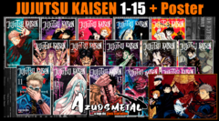 Kit Jujutsu Kaisen: Batalha De Feiticeiros Vol. 1-15 + Poster [Mangá: Panini]