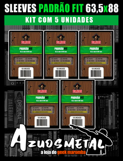 Kit 5x Sleeves SLIM: PADRÃO FIT (Card Perfect Size) (63,5x88) [Bucaneiros]