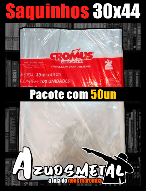 Saquinhos de Polipropileno 30x44cm p/ Omnibus, Library Edition, Mangás, HQs e Livros. (50 unidades)