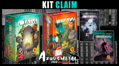 Kit Claim: 1 e 2 + Expansões - Jogo de Cartas [PaperGames]