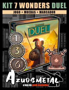 Kit 7 Wonders Duel - Jogo + Moedas de Metal + Marcador de Metal [Board Game: Galápagos]