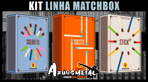 Kit Linha MatchBox: ColorFox + SixStix + StickUp - Jogo de Cartas [PaperGames]