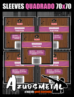 Kit 5x Sleeves SLIM: QUADRADO (500un) (70x70) [Bucaneiros]