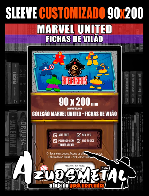 Sleeve CUSTOMIZADO: Coleção Marvel United - Fichas de Vilão (90x200)
