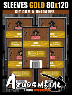 Kit 5x Sleeves SLIM: GOLD (500un) (80x120) [Bucaneiros]