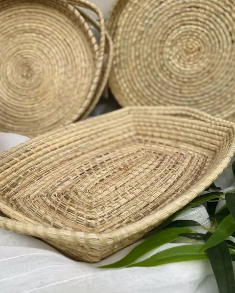 Bandeja de palma rectangular 43x30x6,5cm