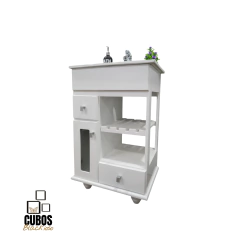 Vanitory 50cm Deck Laqueado - Cubos blackioso