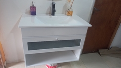 Vanitory Flotante Laqueado + Bacha 80cm