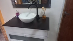 Vanitory 80cm Flotante Laqueado + Bacha + Griferia - Cubos blackioso