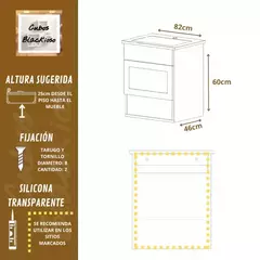 Vanitory Flotante 80cm + grifería + Botiquin - Cubos blackioso