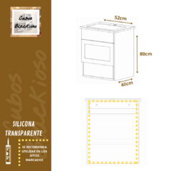 Vanitory Laqueado 50cm Vidrio + Bacha