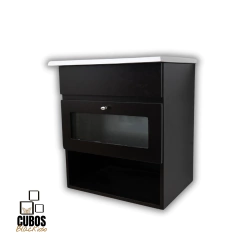 Vanitory Flotante Laqueado + Bacha 50cm - Cubos blackioso