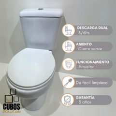 inodoro, Mochila y Tapa cierre suave - Cubos blackioso