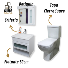 Vanitory 60cm Flotante + Griferia + Botiquin + Inodoro Golan - comprar online