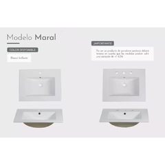 Bacha Mesada De Loza Maral Blanco 50x40cm - comprar online