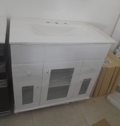 Vanitory 80cm Laqueado + Bacha - Cubos blackioso