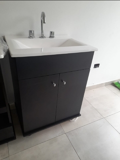 Vanitory Laqueado 50cm 2 puertas + Bacha - Cubos blackioso