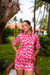 PIJAMA / SLEEPWEAR CURTO GOLA POLO ESTAMPA AQUARELA PINK - GRACE COSTA 