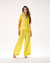 PIJAMA / SLEEPWEAR LONGO AMARELO COM TAPA OLHO