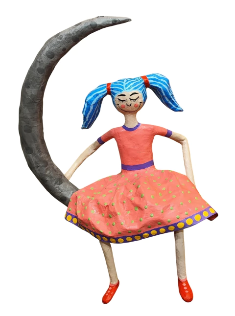 Móbile Menina Lua Papel Machê - comprar online