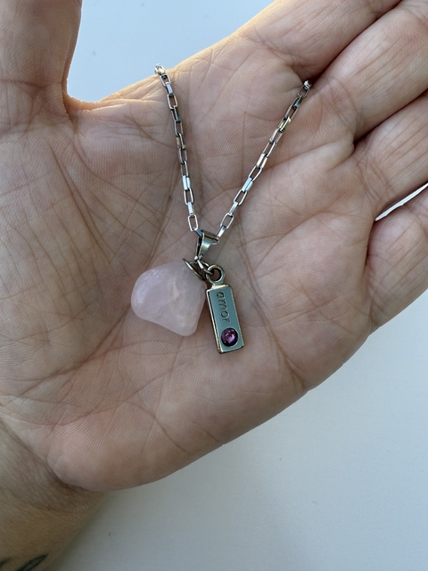 Pingente Amor Quartzo Rosa - comprar online