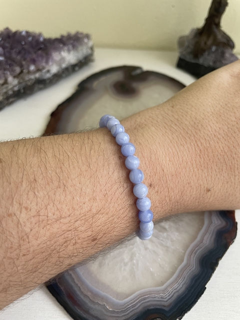 Pulseira Calcedônia 6mm - Evolução Emocional