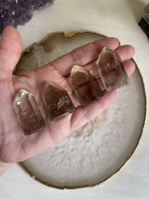 Ponta de Quartzo Fumê - 3cm e 4cm - Foco e proteção