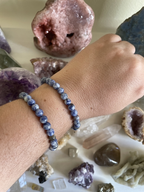 Pulseiras Quartzo Azul - Sabedodia e Paz - 6mm
