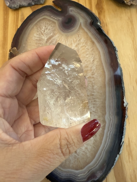 Ponta Cristal Mestre com Arco-íris e inclusões - Felicidade - comprar online