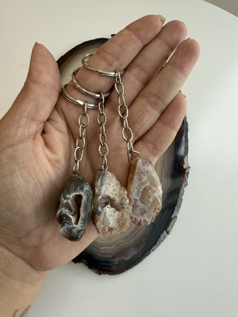 Chaveiro Geodo de Ágata - Equilíbrio e Coragem - comprar online