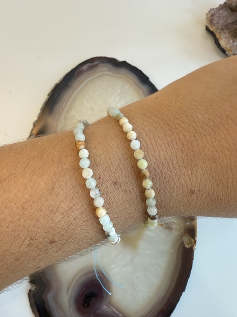 Pulseira Jade Multifacetada 4mm - Cristal da Virtude - comprar online