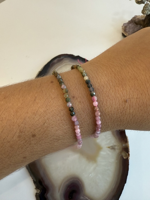 Pulseira Turmalina Melancia 3mm Multifacetada - Cura Emocional - comprar online
