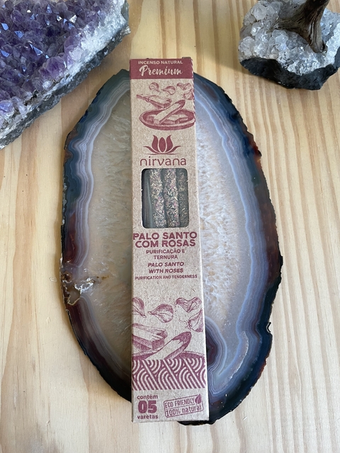 Incenso Nirvana Premium - Palo Santo com Rosas - Purificação e Ternura