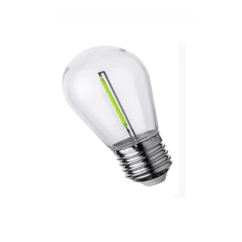 LÁMPARA LED 1 W E27 VERDE FILAMENTO TIPO S14 AC220V INTERELEC