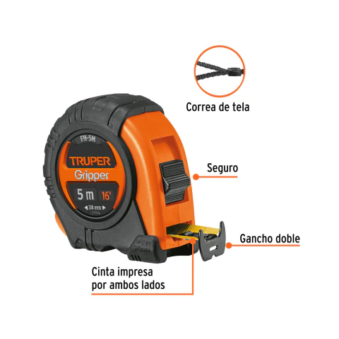 CINTA METRICA 5M FH-5M TRUPER - comprar online