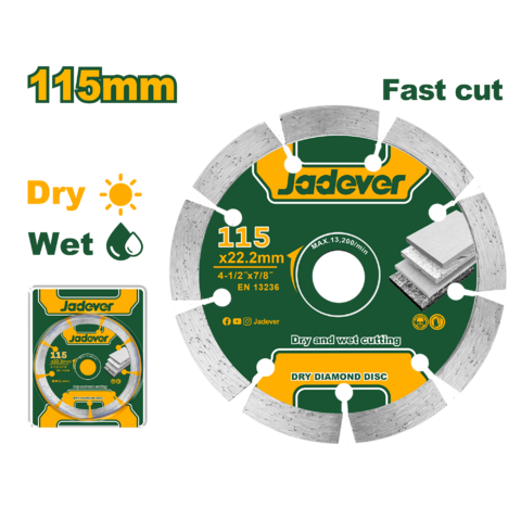 DISCO DIAMANTADO SEGMENTADO SECO 115MM JDDC1K02 JADEVER