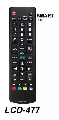 CONTROL REMOTO TV SMART LCD477