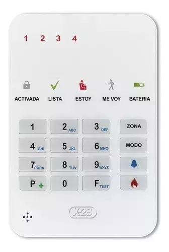 TECLADO 4 ZONAS LED MINI T4M-MPXH X-28