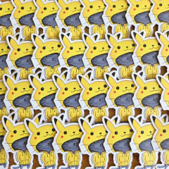 Sticker Gato Pelusa Pikachu – Ilustración Original Pintada a Mano - Dos Cronopios