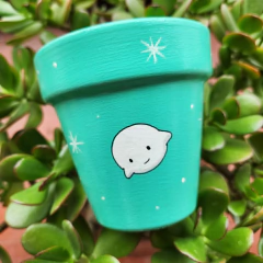 MACETA PINTADA A MANO WARA WARA - DOS CRONOPIOS en internet