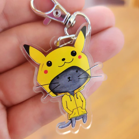 Llavero Acrílico Gato Pelusa Picachu – Ilustración Original - comprar online