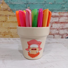 MACETA PINTADA A MANO PONYO PEZ - DOS CRONOPIOS en internet