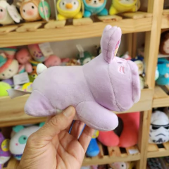 Peluche Kawaii de gatita con disfraz de conejo lila en internet